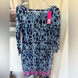 Lilly Pulitzer Navy and White Geometric Dress
